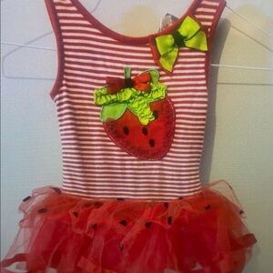 Strawberry Themed Kids Costume with Tutu